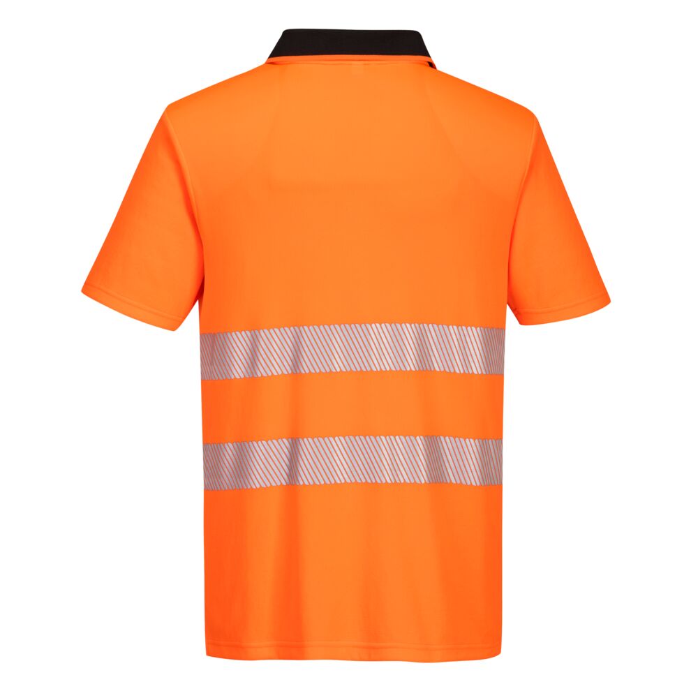 Portwest DX412 DX4 Hi-Vis Zip Polo Shirt Orange Black