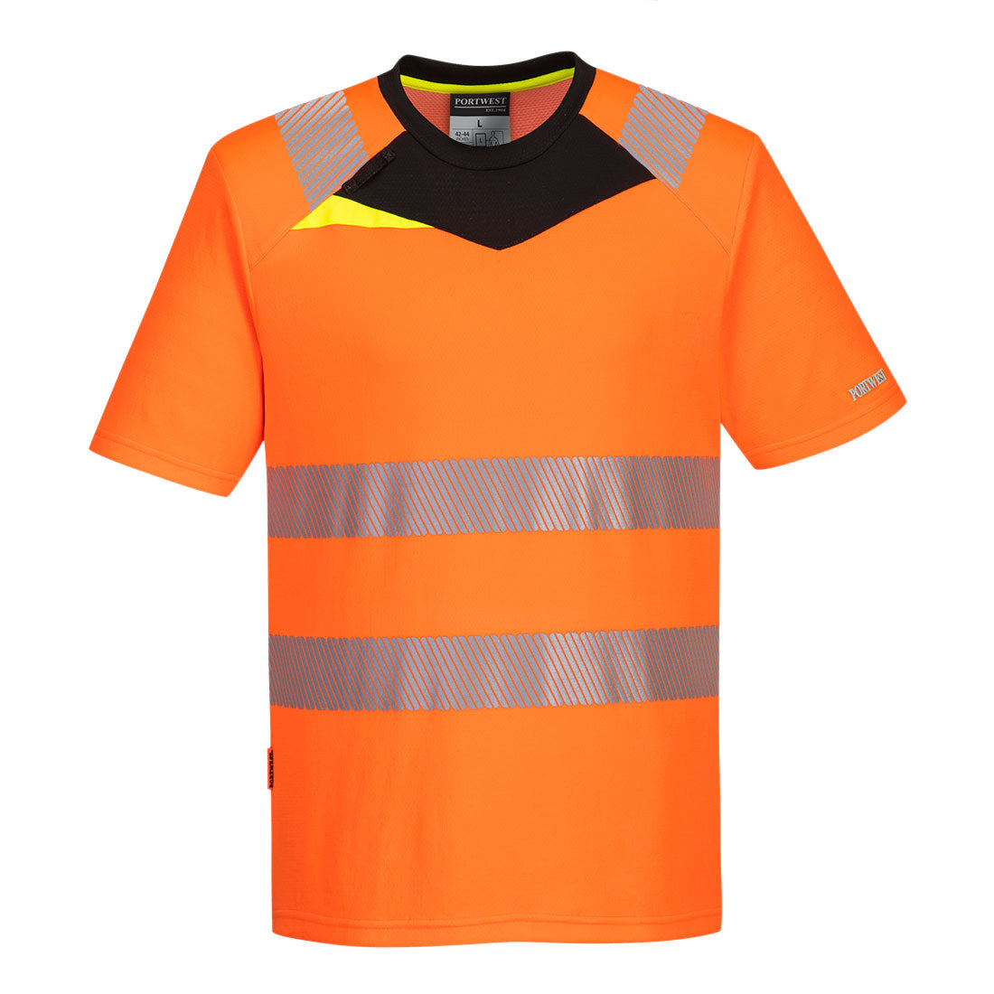 Portwest DX4 Hi-Vis T-Shirt Short Sleeve Orange Black