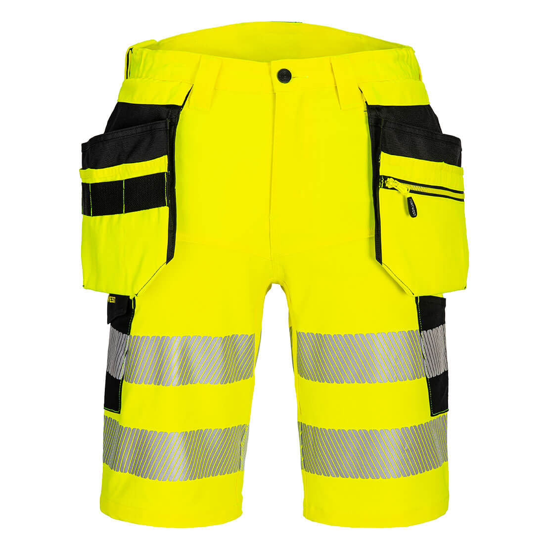 Portwest DX446 DX4 Hi-Vis Holster Pocket Shorts Yellow Black