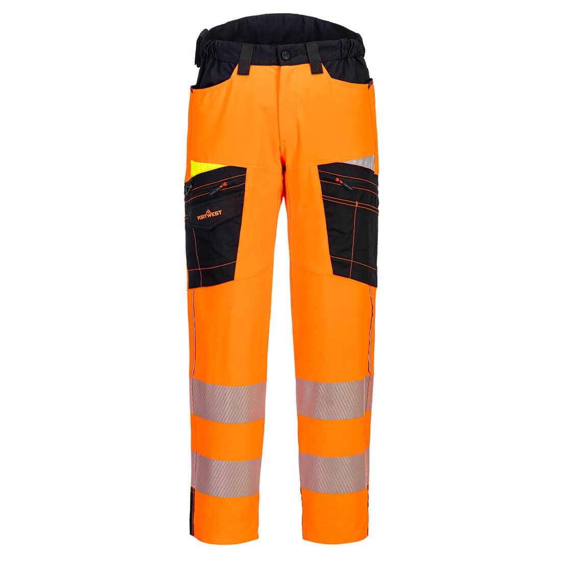 Portwest DX453 DX4 Hi-Vis Service Trousers Orange/Black