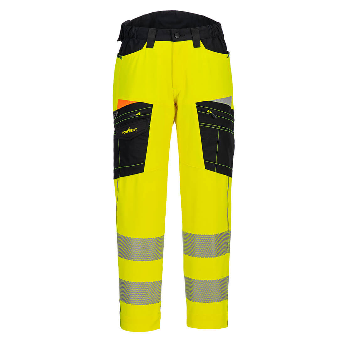 Portwest DX453 DX4 Hi-Vis Service Trousers Yellow/Black