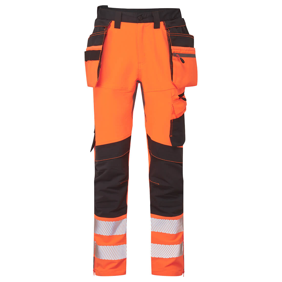 Portwest DX454 DX4 Hi-Vis Detachable Holster Pocket Craft Trousers Orange/Black