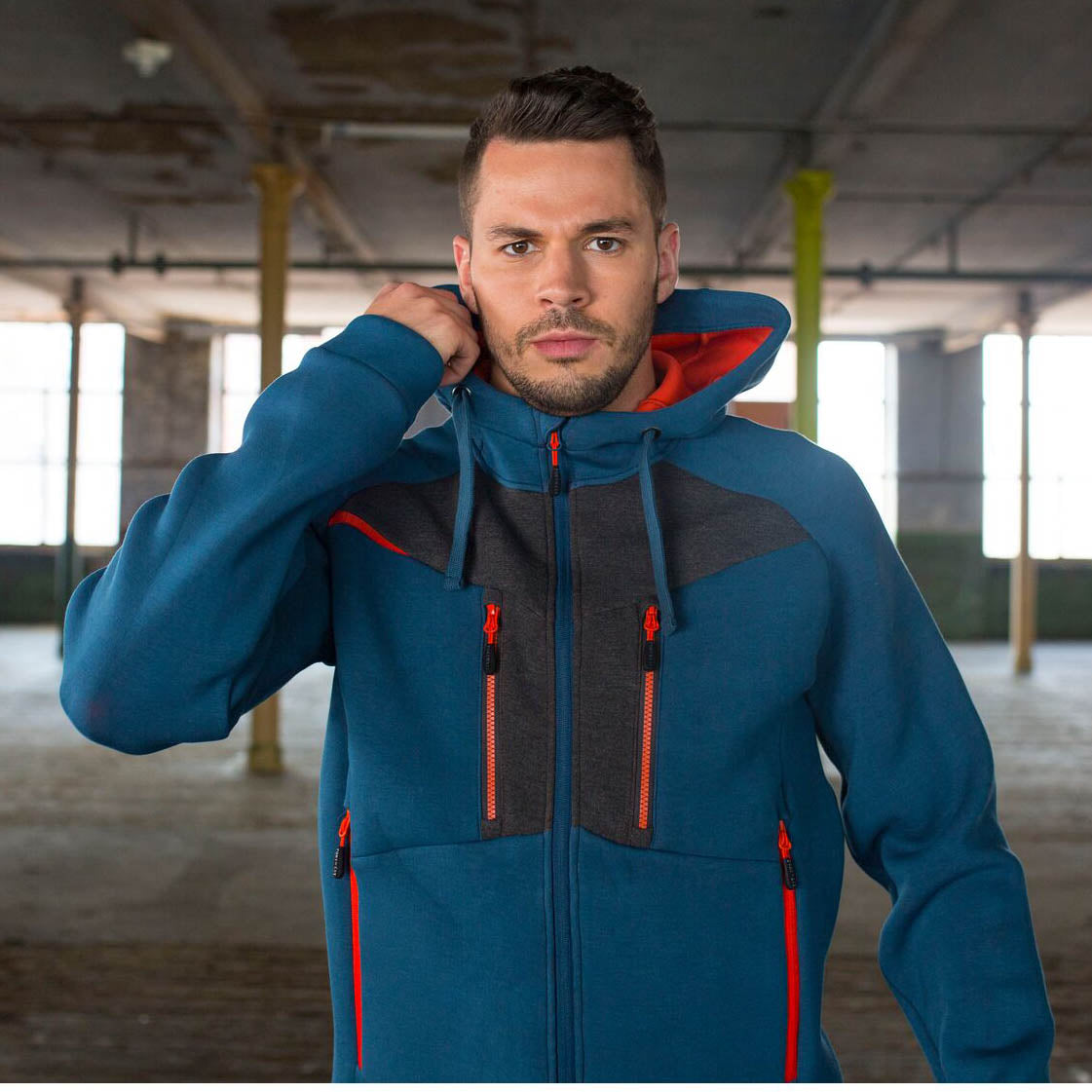 Portwest DX472 Zipped Hoodie Metro Blue