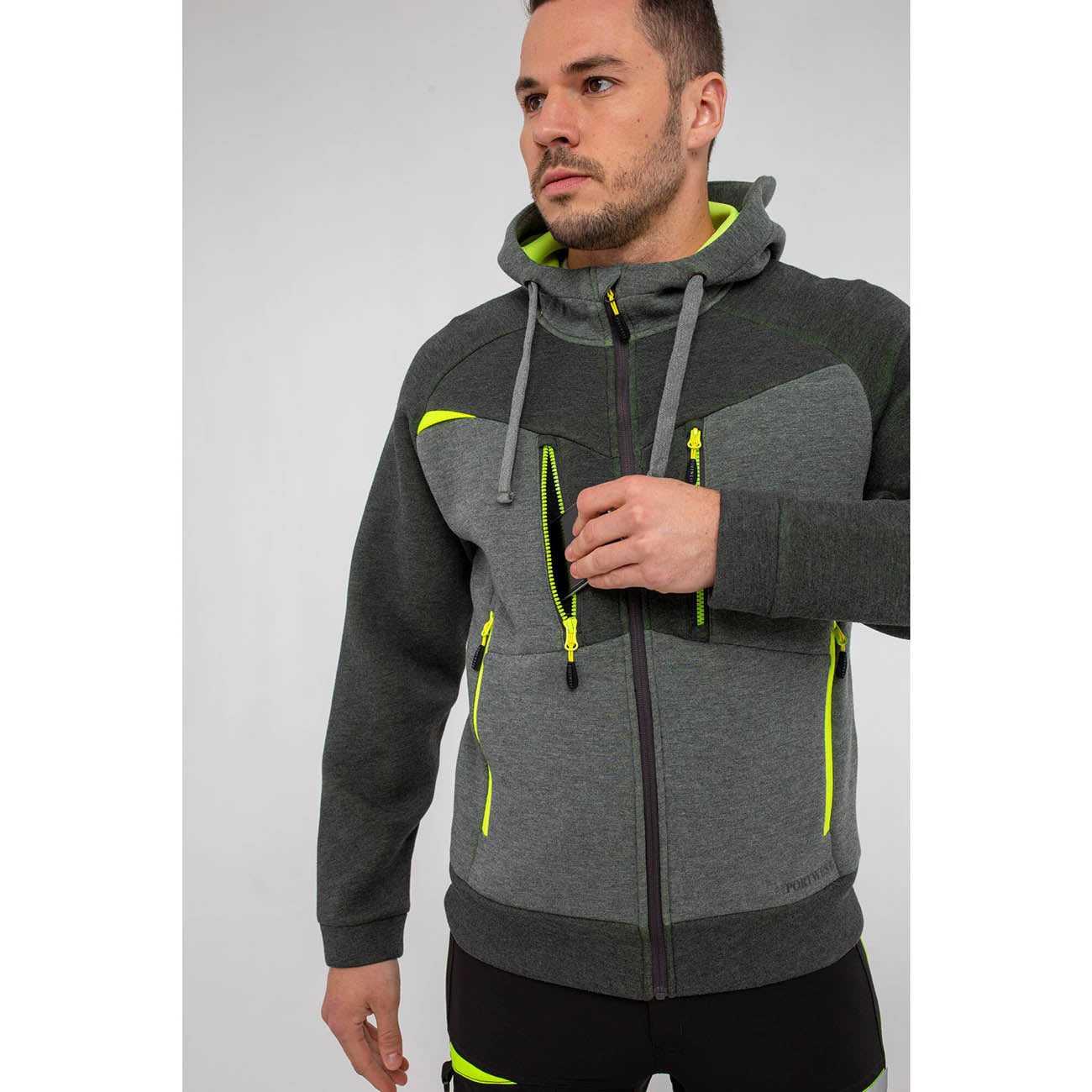 Portwest DX472 Zipped Hoodie Metal Grey