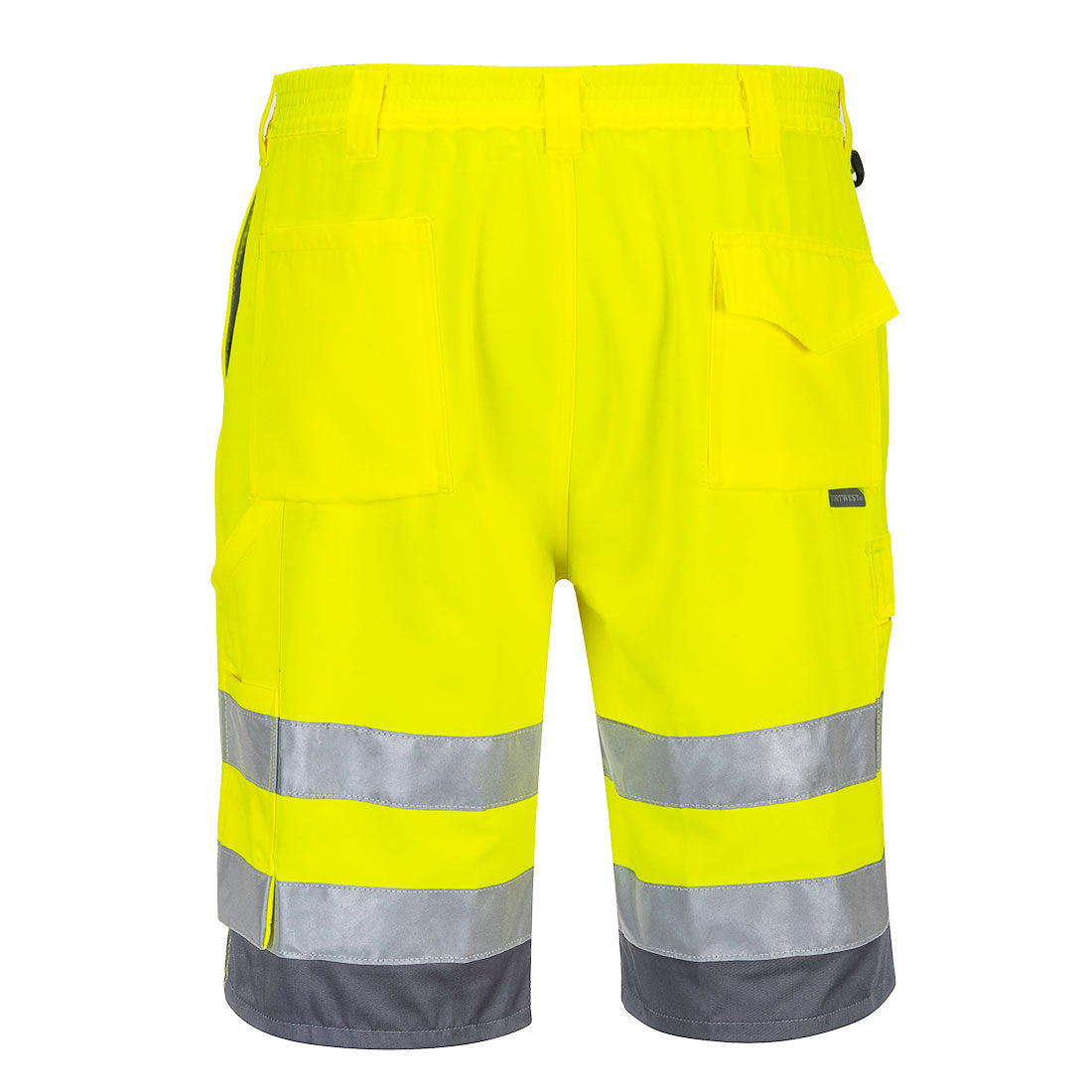 Portwest E043 Hi-Vis Contrast Shorts Yellow/Grey Back