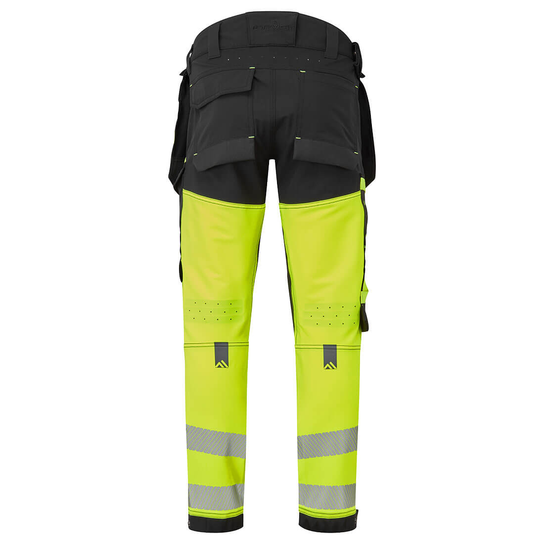 Portwest EV442 EV4 Hi-Vis Stretch Detachable Holster Class 1 Trousers Yellow/Black_B