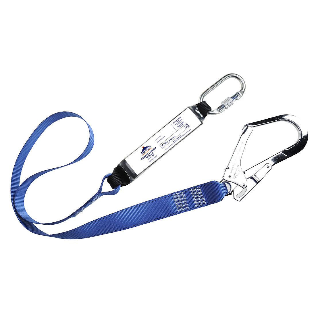 Portwest FP50 Single Webbing 1.8m Lanyard With Shock Absorber