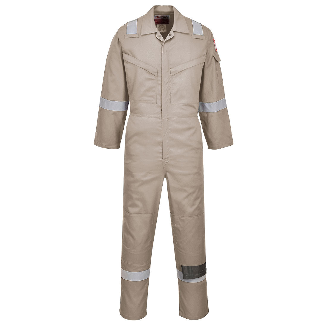 Portwest FR21 Bizflame Work FR Super Lightweight Anti-Static Coverall Khaki