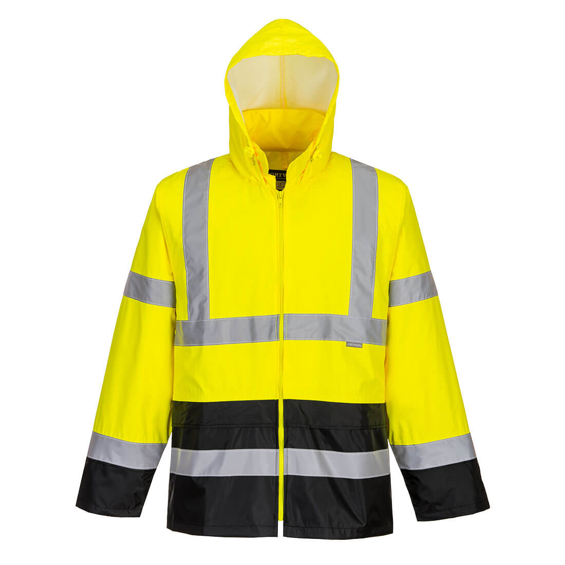 Portwest H443 Hi-Vis Contrast Classic Rain Jacket Yellow Black