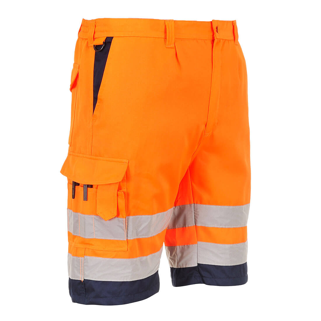 Portwest L043 Hi-Vis Lightweight Polycotton Shorts Orange/Navy