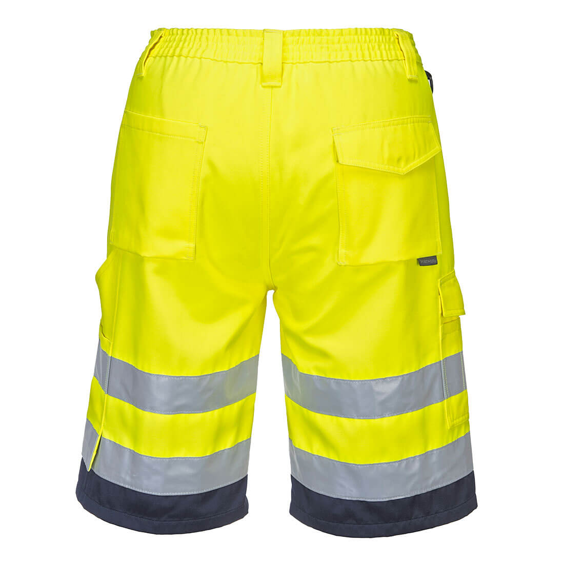 Portwest L043 Hi-Vis Lightweight Polycotton Shorts Yellow/Navy_Back