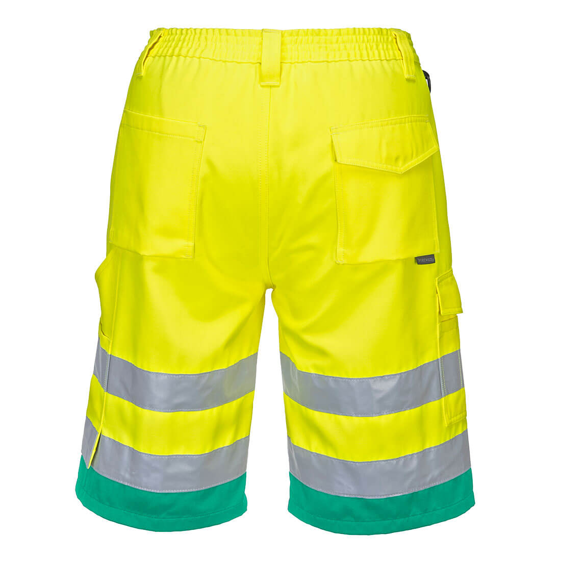 Portwest L043 Hi-Vis Lightweight Polycotton Shorts Yellow/Teal_R