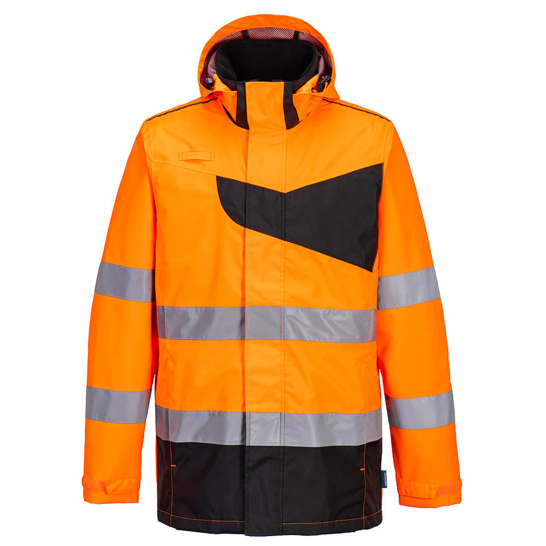 Portwest PW265 PW2 Hi-Vis Rain Jacket Orange Black