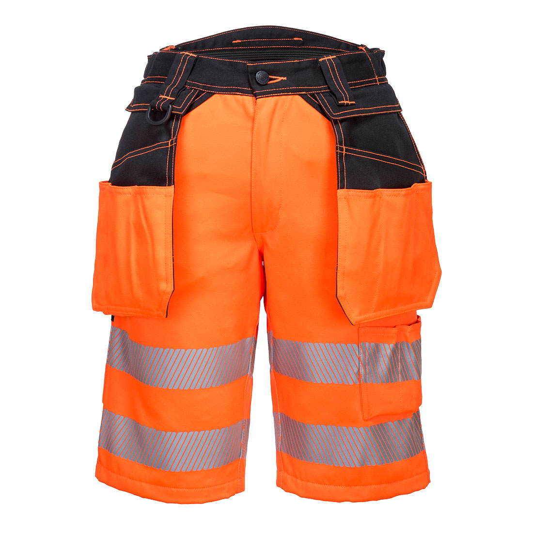 Portwest PW343 PW3 Hi-Vis Holster Pocket Shorts Orange/Black