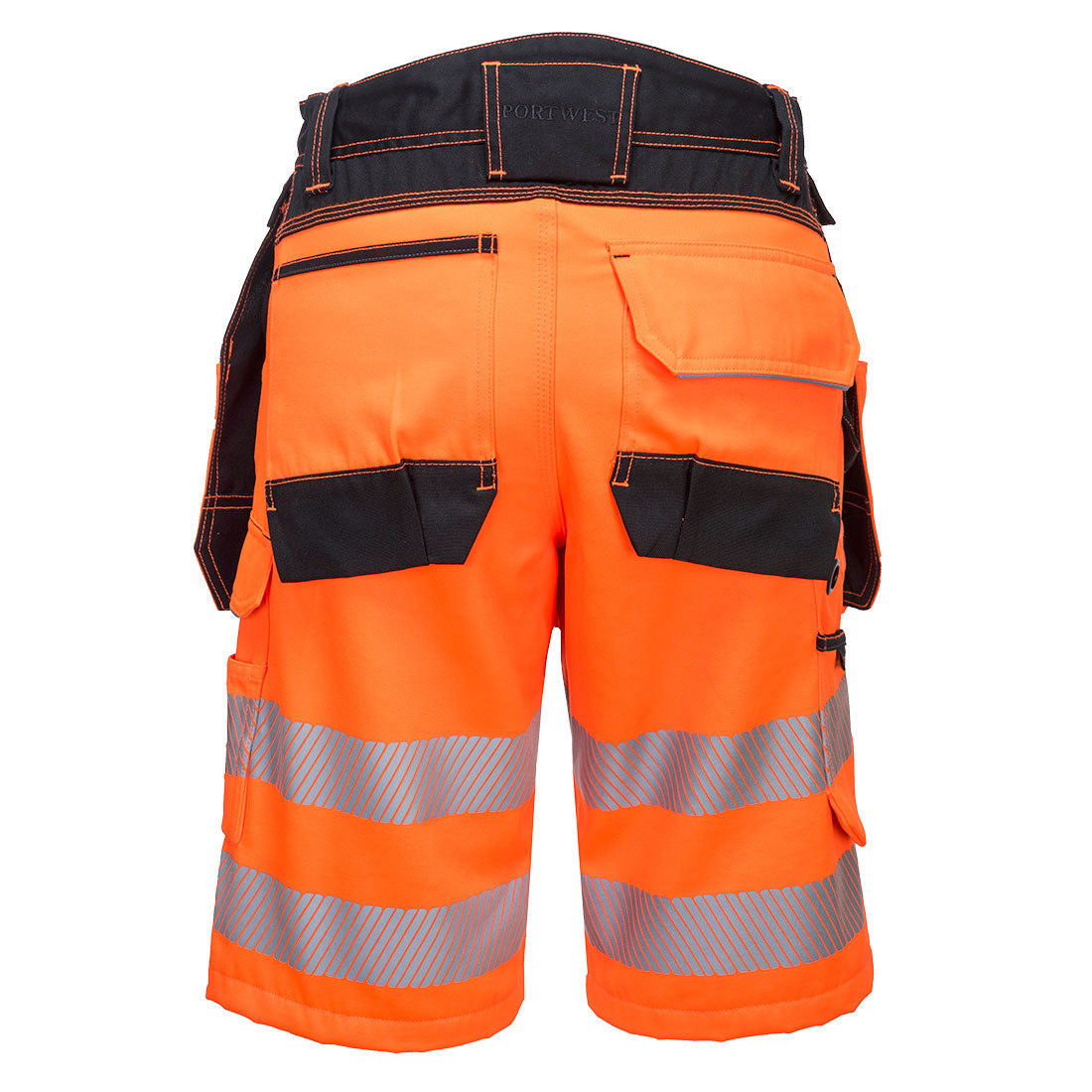 Portwest PW343 PW3 Hi-Vis Holster Pocket Shorts Orange Black