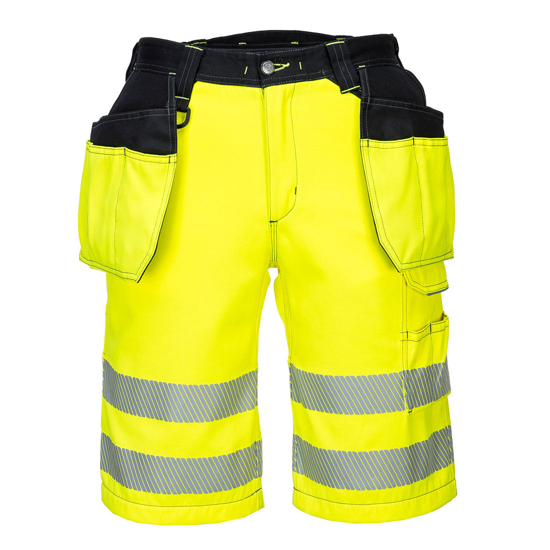 Portwest PW343 PW3 Hi-Vis Holster Pocket Shorts Yellow/Black