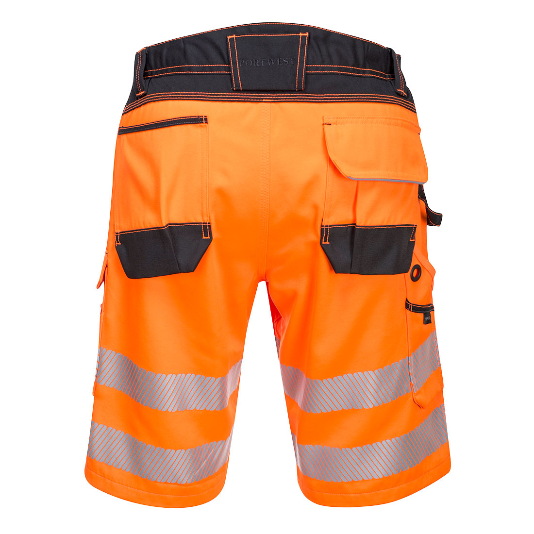 Portwest PW348 PW3 Hi-Vis Shorts Orange/Black Back