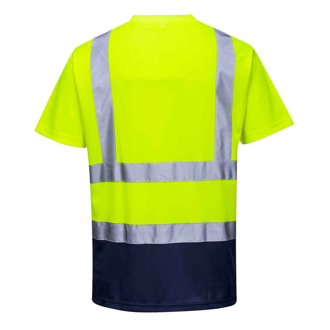 Portwest S378 Hi-Vis Contrast T-Shirt Yellow Navy Back