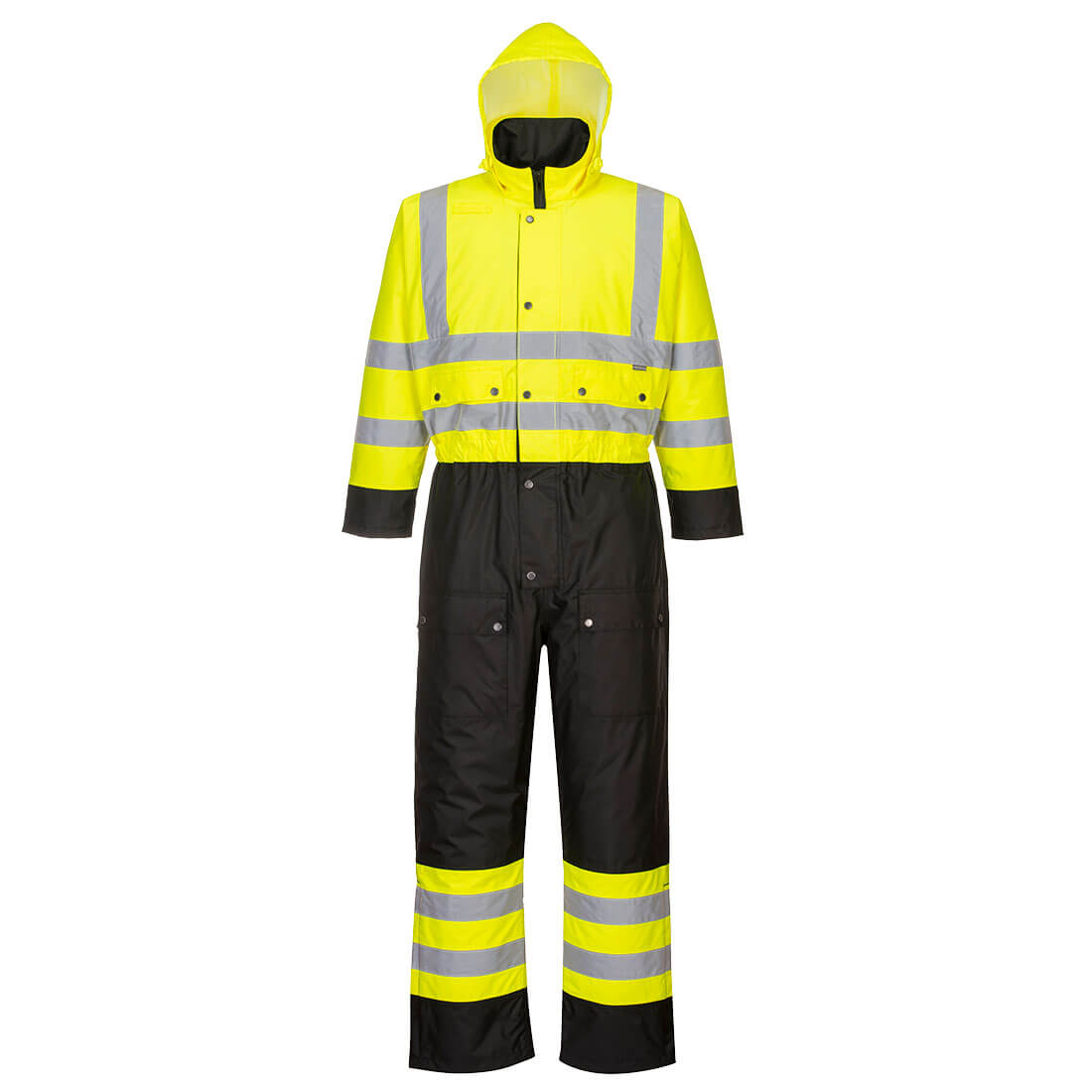 Portwest S485 Hi-Vis Contrast Winter Coverall Yellow Black