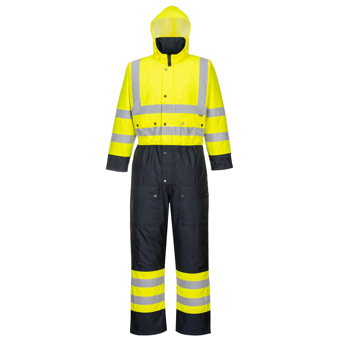 Portwest S485 Hi-Vis Contrast Winter Coverall Yellow Navy