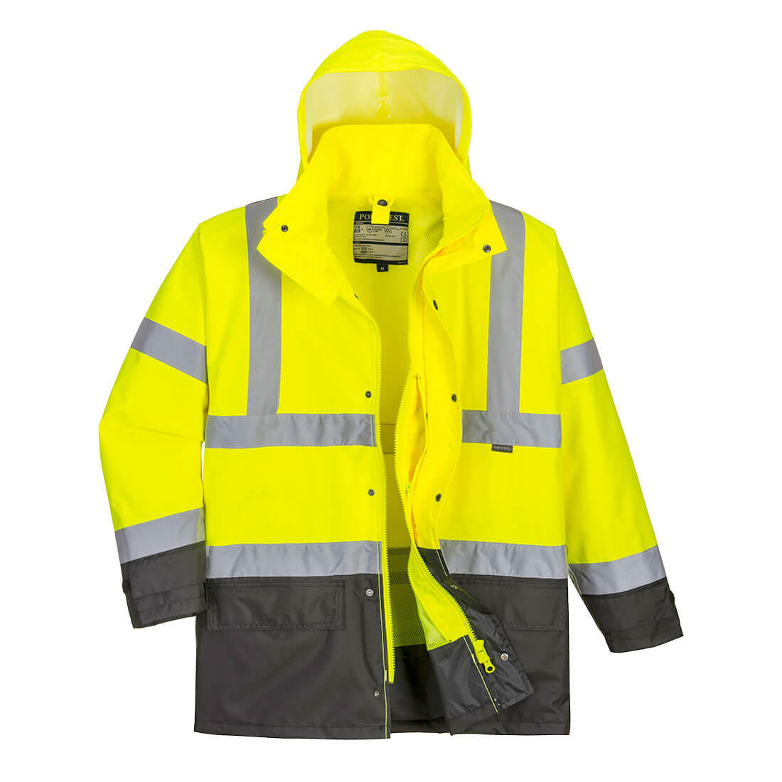 Portwest S768 Hi-Vis 5-in-1 Contrast Executive Jacket Yellow Grey