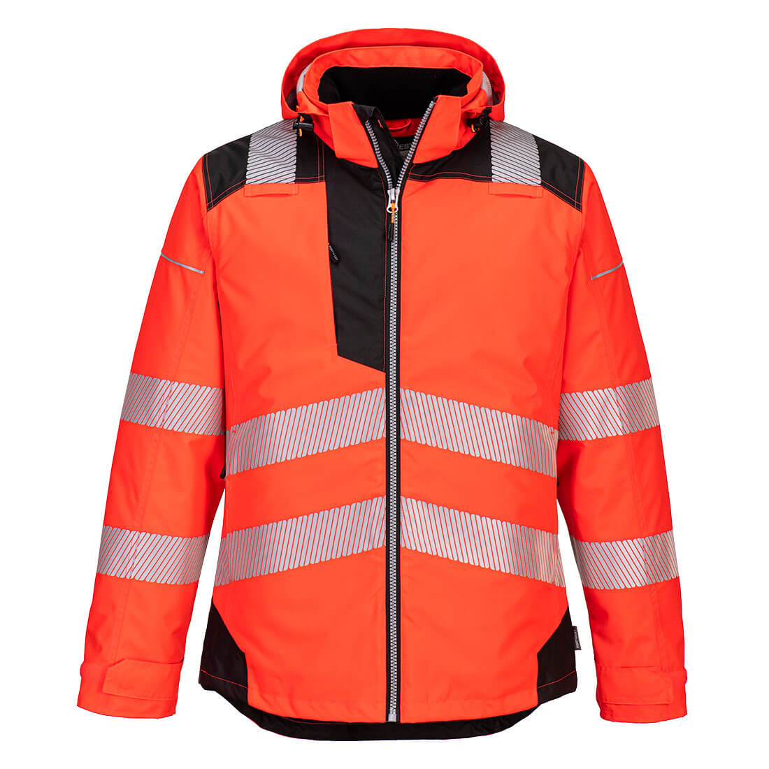 Portwest T400 PW3 Hi-Vis Winter Jacket Red Black