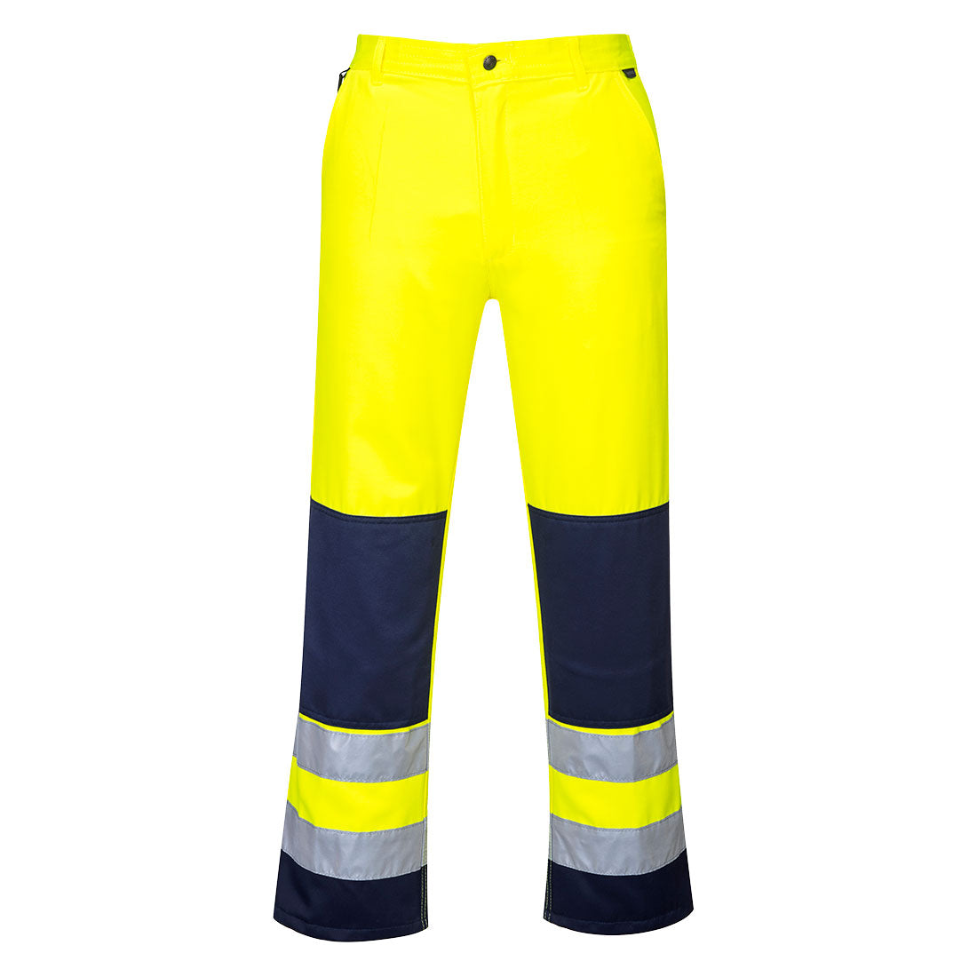 Portwest TX71 Seville Hi-Vis Contrast Work Trousers Yellow/Navy